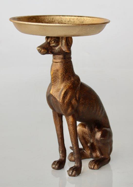 Dog With Gold Tray